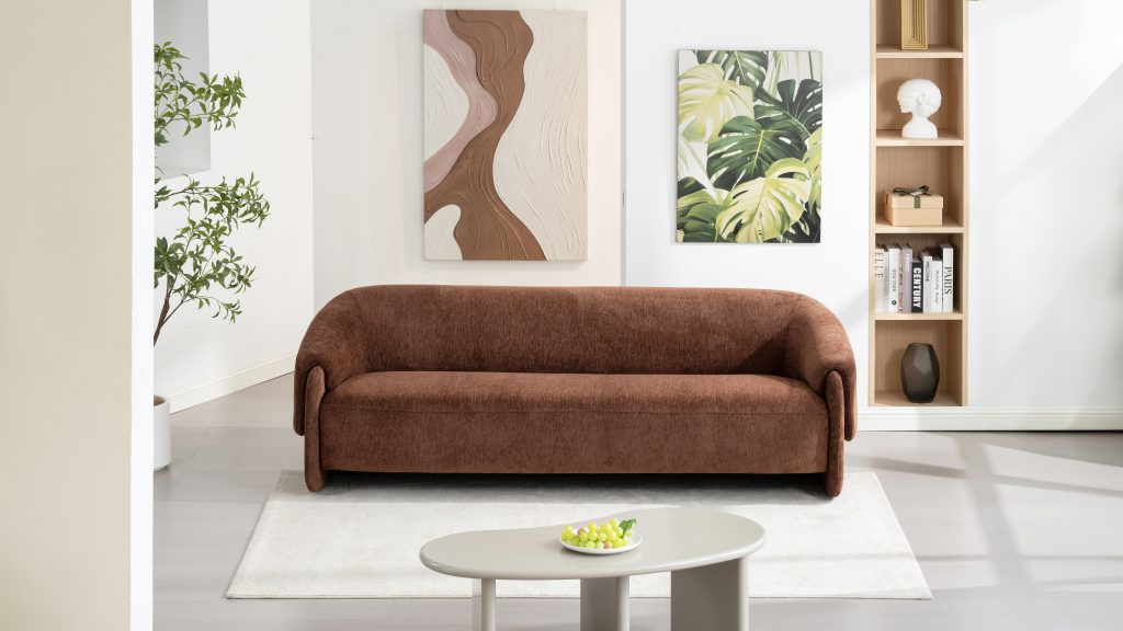 Canapé design Amalfi en tissu Q52-05 disponible en version 2 places et 3 places.
