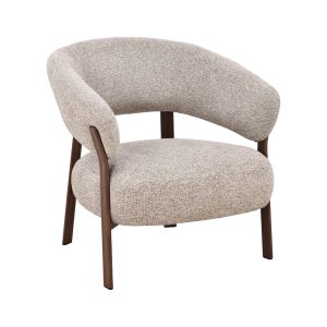 Fauteuil design en tissu Siena coloris Moka avec structure métallique.